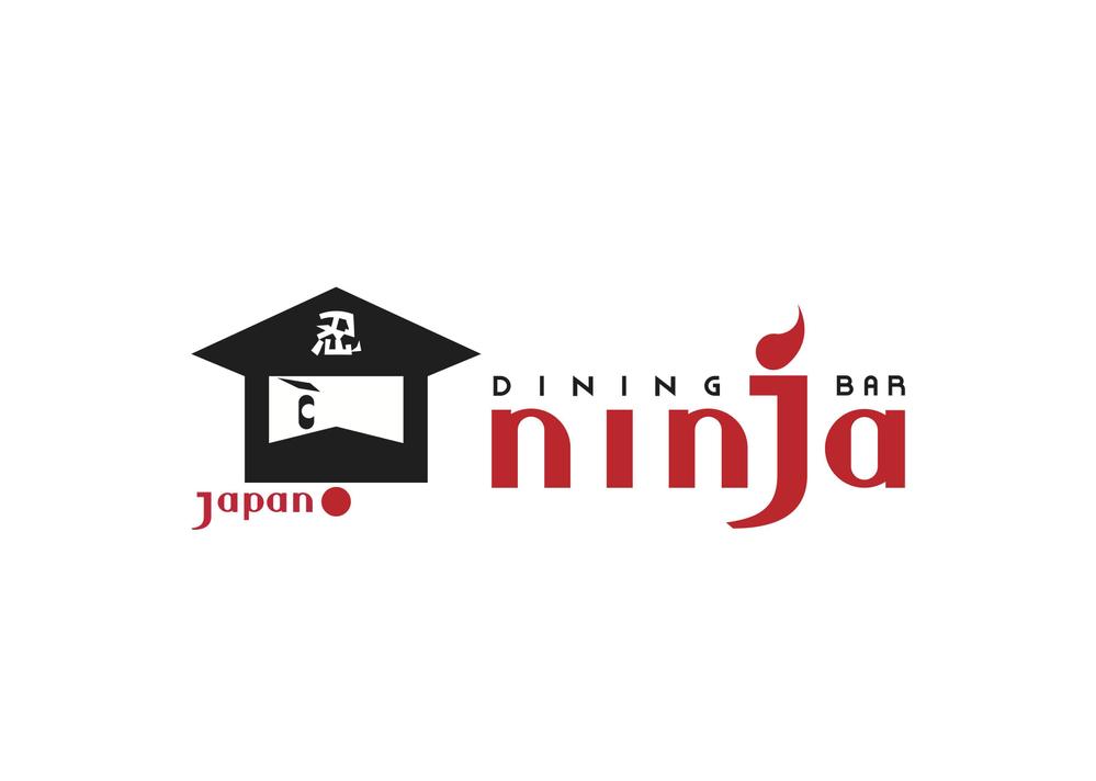 「忍者、NINJA、JAPANESE　DINING　&　BAR」のロゴ作成