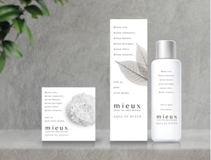 Mimosa graphisme (mimosagraphisme)さんのオリジナルブランド【mieux】の保湿ローション、石鹸のパッケージデザイン全般  への提案
