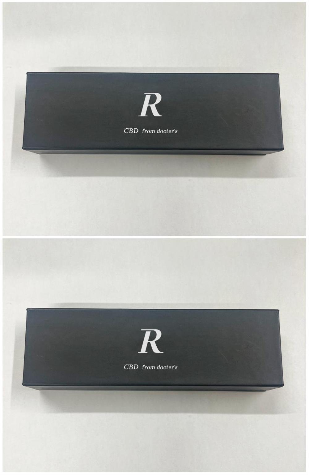 CBD電子タバコ・パッケージ「R」の文字ロゴ