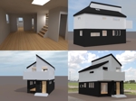 Pulchra design (cosmic29)さんの新築戸建て住宅の外観及び内観パースの作成への提案