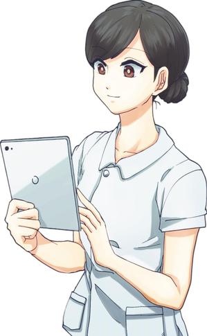 甲殻リス (blood1010)さんの「タブレットを持ち、操作している看護師」のイラストへの提案