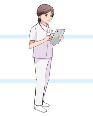 悠希 (yuruta1224)さんの「タブレットを持ち、操作している看護師」のイラストへの提案