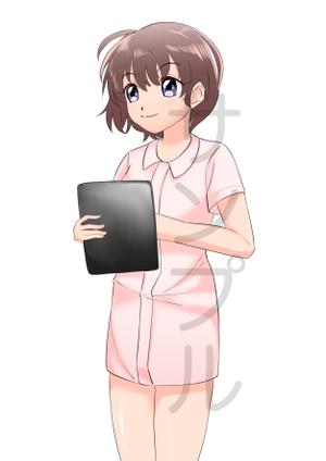 愛鷹 (ashitaka_2501)さんの「タブレットを持ち、操作している看護師」のイラストへの提案