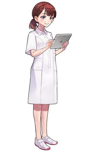 川野　博通 (hrmckwn)さんの「タブレットを持ち、操作している看護師」のイラストへの提案