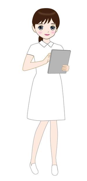 CUBE (cube1)さんの「タブレットを持ち、操作している看護師」のイラストへの提案