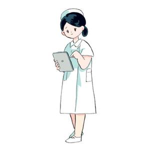 そね (oosone923)さんの「タブレットを持ち、操作している看護師」のイラストへの提案