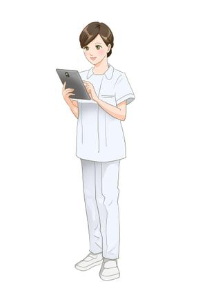 hakka (hakka)さんの「タブレットを持ち、操作している看護師」のイラストへの提案