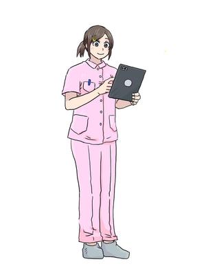 kanagawa08 (leopard_1107)さんの「タブレットを持ち、操作している看護師」のイラストへの提案