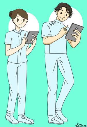 Satom.（さとみ） (hanamori28)さんの「タブレットを持ち、操作している看護師」のイラストへの提案