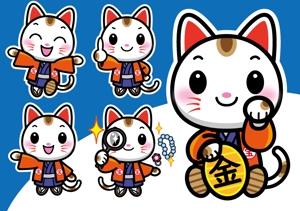 てんざる (tenzaru)さんの招き猫、鳳凰などお金をイメージ出来る、キャラクターデザインへの提案