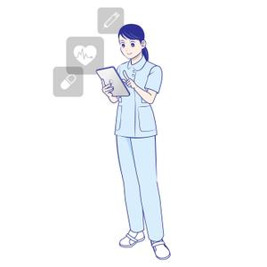 jyuri- (jyuri-)さんの「タブレットを持ち、操作している看護師」のイラストへの提案
