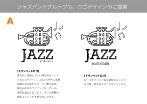 Sato (hosino_03)さんのTシャツへ印刷するロゴの作成依頼（ジャズバンドのグループ名のロゴ）への提案