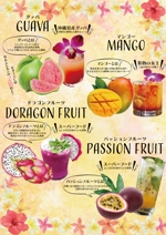 Ran. (605c101025ce8)さんの沖縄県産のフルーツを使ったドリンクのメニュー表（A4）への提案