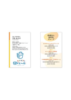 合同会社201PLUS (201PLUS)さんの認定栄養ケア・ステーションの名刺のデザインをお願い致します。への提案