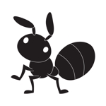 コロクリ (korocre)さんのTシャツワンポイント用アリ（蟻）のデフォルメされたキャラクターロゴへの提案