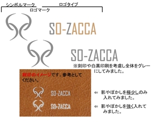 デザイナーズバーチャルハウス　ギャザーズ (tann3511)さんの職人による革雑貨・レザークラフトのブランド「SO-ZACCA」のロゴへの提案