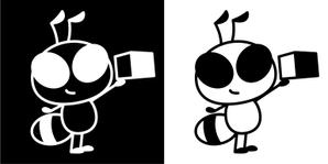 nougo (noguo3)さんのTシャツワンポイント用アリ（蟻）のデフォルメされたキャラクターロゴへの提案