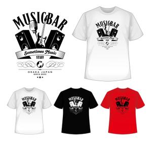 ムラマサ (muramasa_design)さんのミュージックバー「Sometimes Ｍusic」のスタッフTシャツのデザインへの提案