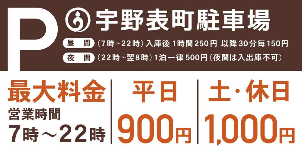 【立体駐車場　看板】料金案内等の看板デザイン作成