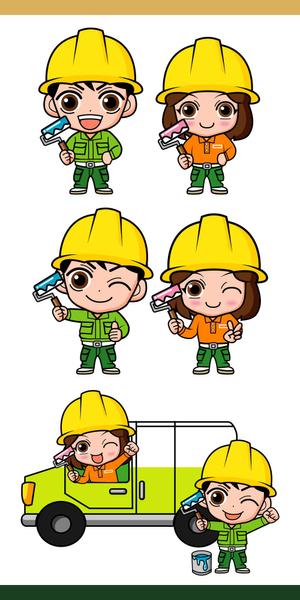 Asaminet (asaminet)さんの塗装会社のキャラクター（若い男女）への提案