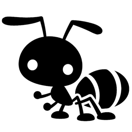 BlackPenguin (BlackPenguin)さんのTシャツワンポイント用アリ（蟻）のデフォルメされたキャラクターロゴへの提案