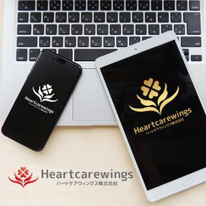 KOZ-DESIGN (saki8)さんのハートケアウィングス株式会社のロゴへの提案