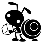 BlackPenguin (BlackPenguin)さんのTシャツワンポイント用アリ（蟻）のデフォルメされたキャラクターロゴへの提案