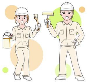 あーまん (aaman)さんの塗装会社のキャラクター（若い男女）への提案