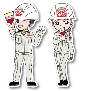 mamikaru (mamikaru)さんの塗装会社のキャラクター（若い男女）への提案