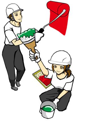 ひじきみかん (miyanoo)さんの塗装会社のキャラクター（若い男女）への提案