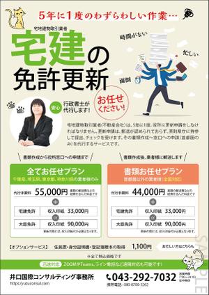 KJ (KJ0601)さんの宅地建物取引業者(不動産会社）への免許更新申請代行のチラシデザインへの提案