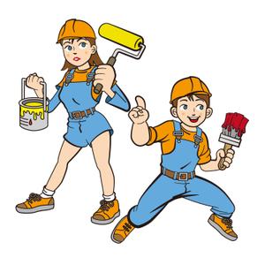 Mr. Marilyn (mr_marilyn)さんの塗装会社のキャラクター（若い男女）への提案
