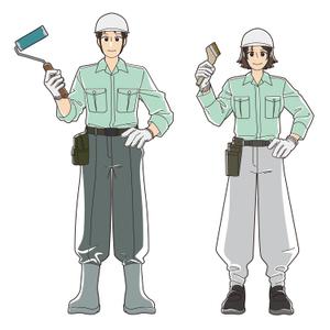 きほ (moptight)さんの塗装会社のキャラクター（若い男女）への提案