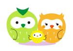 あーまん (aaman)さんの新規開業するの小児科クリニックの「ふくろうの夫婦」のキャラクターデザインへの提案
