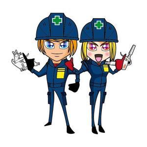 濱野　勝 (chabitoranosuke)さんの塗装会社のキャラクター（若い男女）への提案