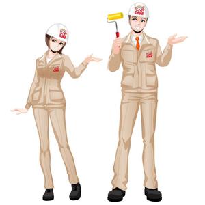 mamikaru (mamikaru)さんの塗装会社のキャラクター（若い男女）への提案