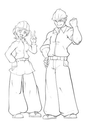 末広　渡 (shou-03)さんの塗装会社のキャラクター（若い男女）への提案