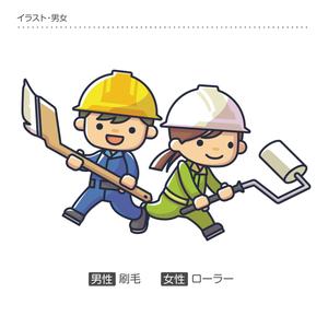 blanc (blanc_lab)さんの塗装会社のキャラクター（若い男女）への提案