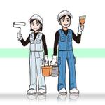 現 (utsutsu)さんの塗装会社のキャラクター（若い男女）への提案