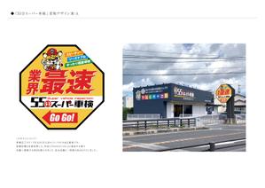 かめれおん (chameleon_design)さんの55分スーパー車検　「早い　安い　個室で待つ」車検整備工場　ロゴあり　道路沿いで目立つ看板作成への提案