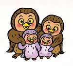 福四郎 (hukukas3546)さんの新規開業するの小児科クリニックの「ふくろうの夫婦」のキャラクターデザインへの提案