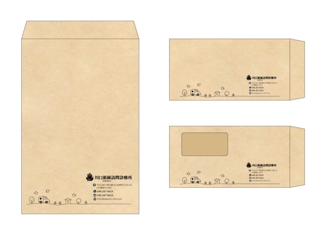 Keiko.K (keikokpatternanddesign)さんの角形2号、長形3号、長形3号窓ありの封筒デザインへの提案