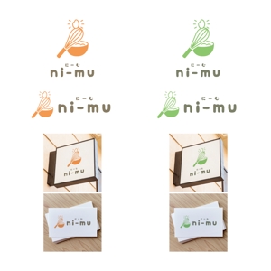 ごとはち人形 (5to8ningyou)さんの米粉や野菜を使った焼き菓子販売『ni-mu』のロゴへの提案