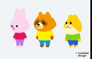 トロコイドデザイン合同会社 ()さんの動物のキャラクターイラスト（アライグマ、ウサギ、ハムスター）への提案