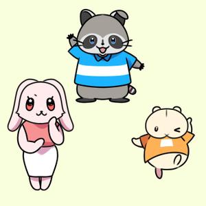 TASHI (TASHI)さんの動物のキャラクターイラスト（アライグマ、ウサギ、ハムスター）への提案