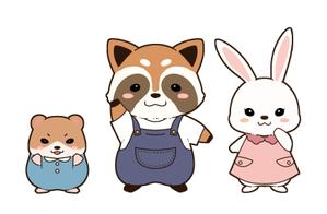 nuit(ニュイ) (yyy3)さんの動物のキャラクターイラスト（アライグマ、ウサギ、ハムスター）への提案