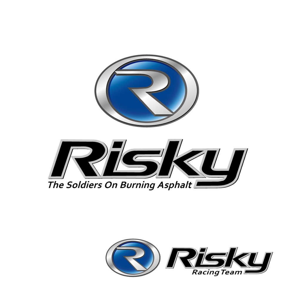 「RISKY  又は RISKY Racing Team」のロゴ作成