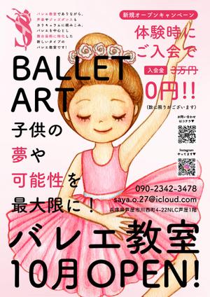 高久保デザイン事務所 (Takakubom)さんのSballetart 　開校　新規オープン　体験会　チラシへの提案