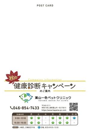 デザインナチュリネ_グラフィックデザイン (erinen_design)さんの動物病院の秋の健康診断キャンペーンDMの作成依頼への提案