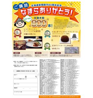 スミネコ (qqse9kp9k)さんの北海道新聞創刊80周年感謝企画懸賞チラシの作成への提案